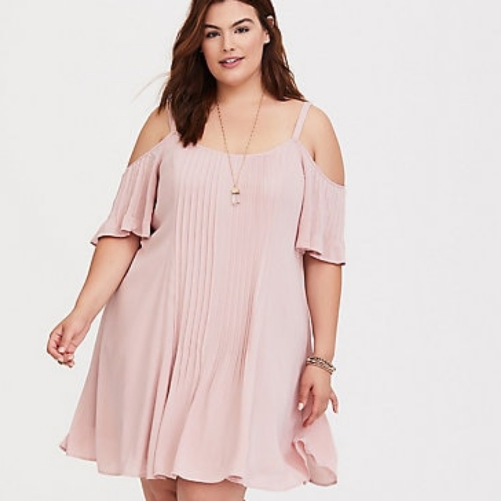 Cold Shoulder Light Pink Dress Torrid Size 2